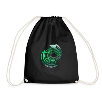Spiral Escape green Fractal Art Mandelbrot - Drawstring Bag - black - Front