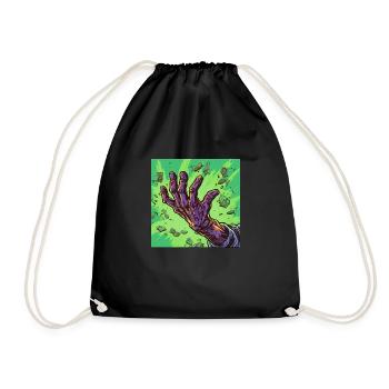 Main zombie avec de l’argent - Sac de sport léger - noir - Devant