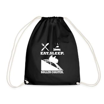 Achterbahn T Shirt Eat Sleep - Turnbeutel - Schwarz - Vorne