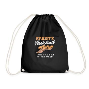 Baker's Assistant I Put The Bun In The Oven - Drawstring Bag - black - Front