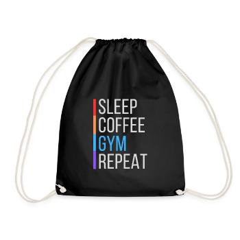 coffee gym funny - Drawstring Bag - black - Front