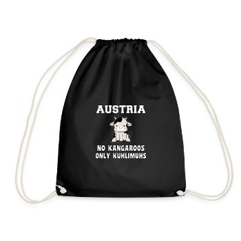 Austria Kuhlimuhs Kuh Österreich Mundart Geschenk - Turnbeutel - Schwarz - Vorne