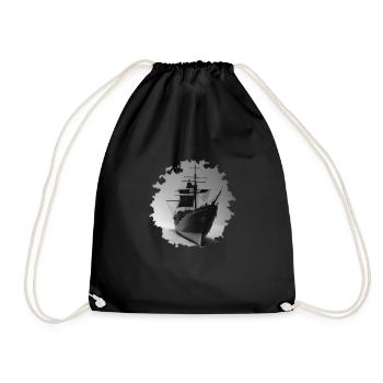 Ship - Drawstring Bag - black - Front