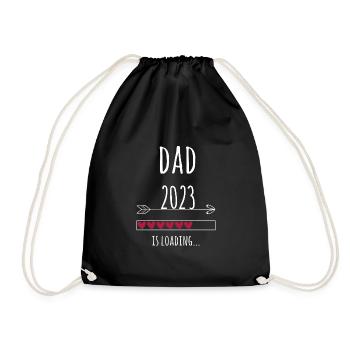 expectant father 2023 is invited Papa to be - Drawstring Bag - black - Front