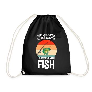 Humour Pêche Drôle Vintage Le reste je m'en Fish - Sac de sport léger - noir - Devant