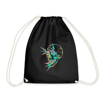 Skull Flash yellow - Sac de sport léger - noir - Devant