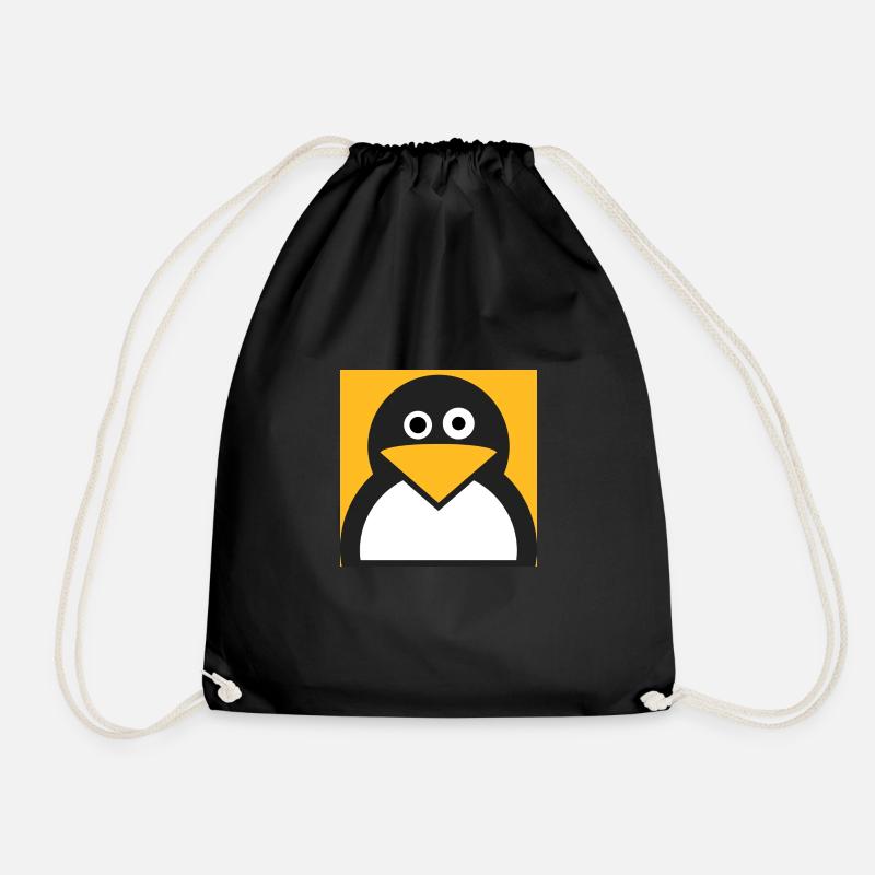 Linux Penguin - Drawstring Bag - black