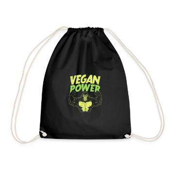 Vegan Power - Turnbeutel - Schwarz - Vorne