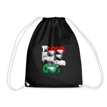 I love Co2 - Drawstring Bag - black - Front