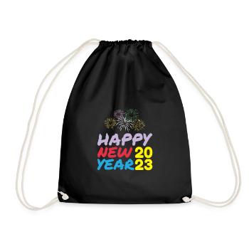 Joyeux Nouvel An 2023 Réveillon du Nouvel An Noël - Sac de sport léger - noir - Devant
