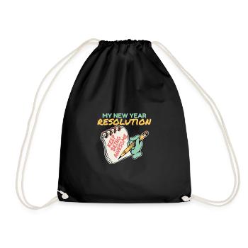 Happy New Year New Year's Eve New Year Christmas - Drawstring Bag - black - Front