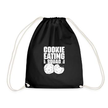 Cookie Eating Funny Baking Cookies Cookie Fans - Drawstring Bag - black - Front