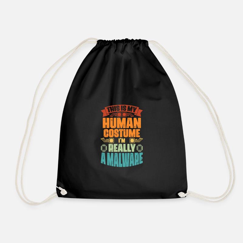 Vintage Cybersecurity Malware Costume Cyber - Turnbeutel - Schwarz