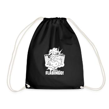 Comical Flamingo Bingo Flamingo A Bingo Player - Drawstring Bag - black - Front
