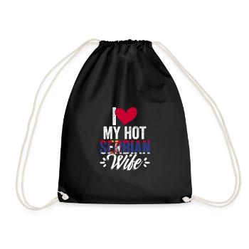 Awesome I Love My Hot Serbian Wife For Srbija - Turnbeutel - Schwarz - Vorne