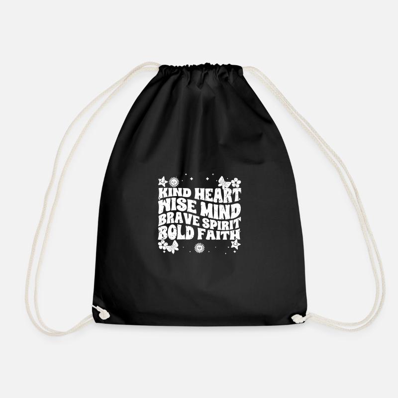 Classic Empathy Kind Heart Wise Mind Brave Spirit - Turnbeutel - Schwarz
