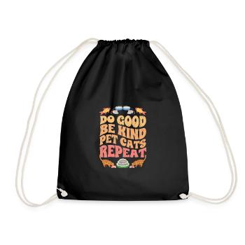 Vintage Do Good Be Kind Animal Rights Advocate - Drawstring Bag - black - Front