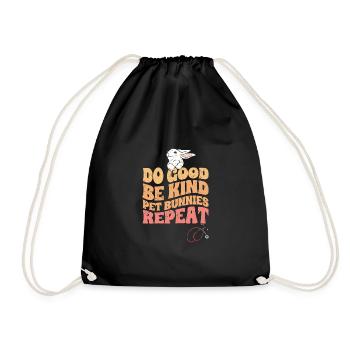 Vintage Do Good Be Kind A Bunny Lover Animal - Drawstring Bag - black - Front