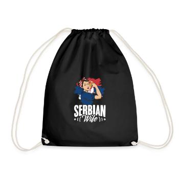 Serbian Wife Srbija's Unbreakable Woman Serbia - Turnbeutel - Schwarz - Vorne