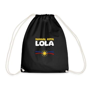 Mahal Kita Lola I Love You Grandma Philippines - Drawstring Bag - black - Front