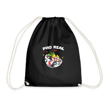 Pho Real Funny Pho Pun Pho Noodle For A Vietnamese - Drawstring Bag - black - Front