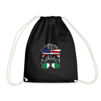 Super chignon désordonné de fille américaine nigériane pour - Sac de sport léger - noir - Devant