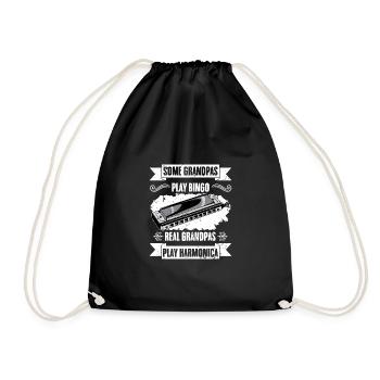 Some Grandpas Play Bingo Real Grandpas Cool - Drawstring Bag - black - Front