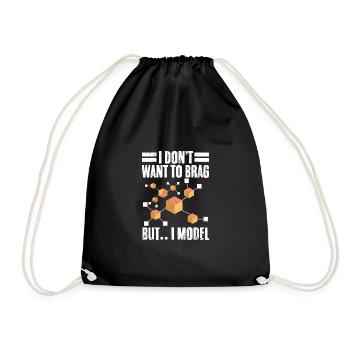 Funny I Don't Want To Brag But I Model For A Data - Drawstring Bag - black - Front