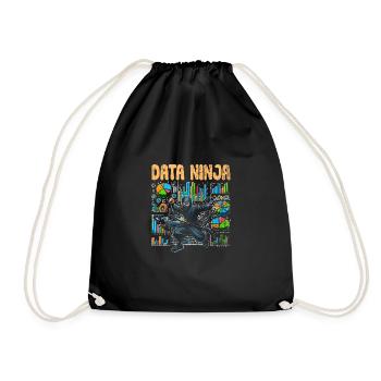 Data Ninja Retro Data Science Deep Learning For - Drawstring Bag - black - Front