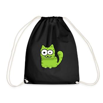 Chat drôle - Sac de sport léger - noir - Devant
