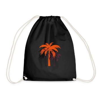 palm tree design 02 - Drawstring Bag - black - Front