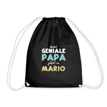 Dieser Geniale Papa Gehört Zu Mario - Turnbeutel - Schwarz - Vorne