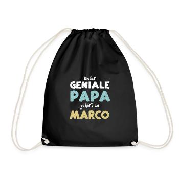 Dieser Geniale Papa Gehört Zu Marco - Turnbeutel - Schwarz - Vorne