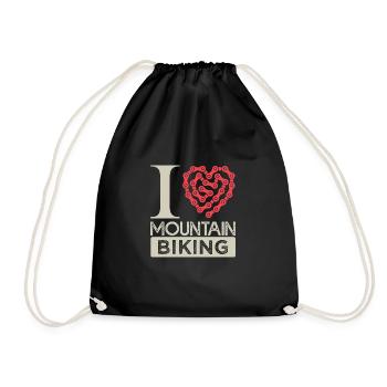 I love mountain biking I love mountain biking - Drawstring Bag - black - Front