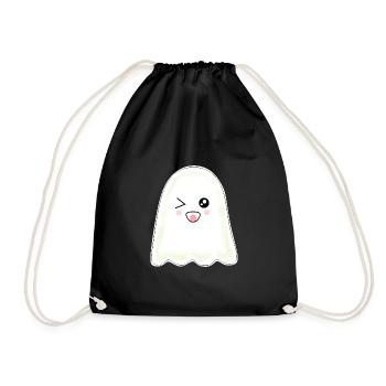 Kawaii Gespenst Geister Halloween Halloweenkostüm - Turnbeutel - Schwarz - Vorne