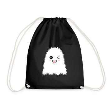 Kawaii Gespenst Geister Halloween Halloweenkostüm - Turnbeutel - Schwarz - Vorne