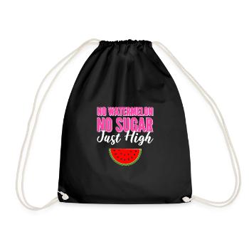 Only high sweetooth gift - Drawstring Bag - black - Front