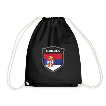 Serbien Schild Logo Emblem - Turnbeutel - Schwarz - Vorne