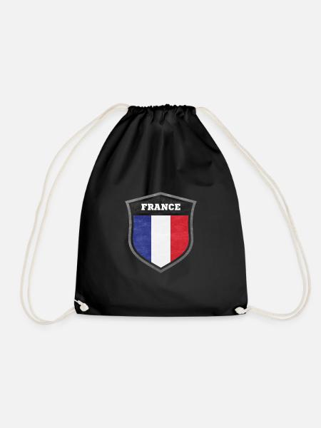 Frankreich Schild Logo Emblem - Turnbeutel - Schwarz