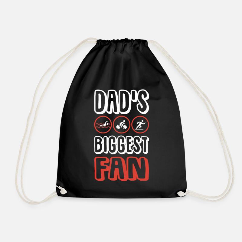 Triathlon dad spruch papa - Turnbeutel - Schwarz