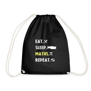 Eat Sleep Math Repeat - Drawstring Bag - black - Front