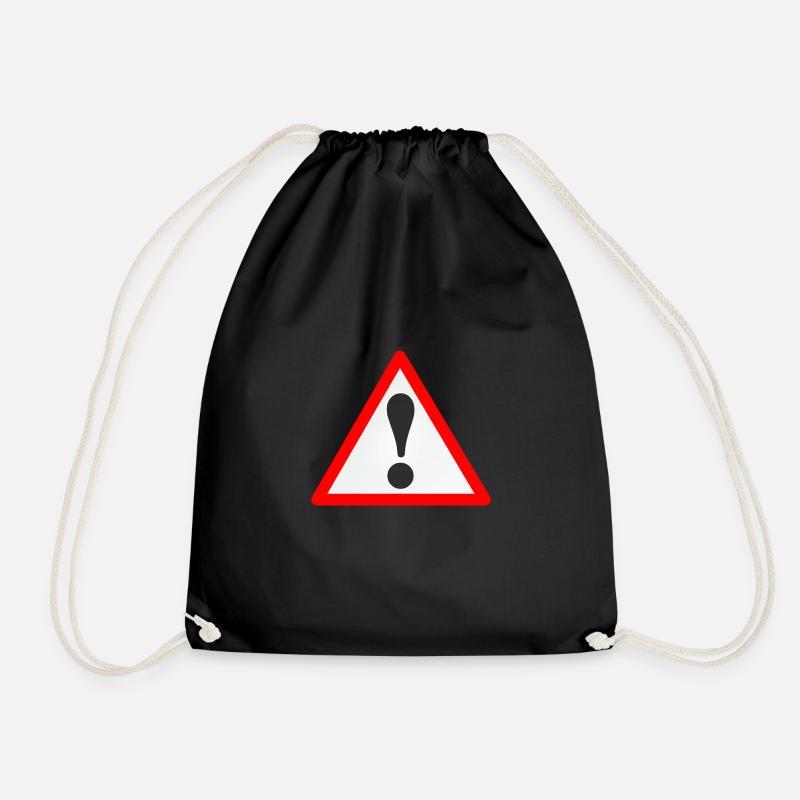 Warnschild/Ausrufezeichen /Warning/Attention - Turnbeutel - Schwarz