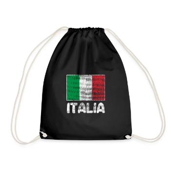 vintage Italian flag Italy family tricolore - Drawstring Bag - black - Front