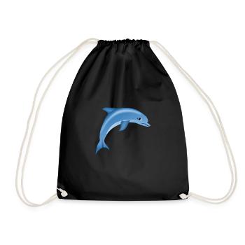 Dauphin mignon bleu - Sac de sport léger - noir - Devant