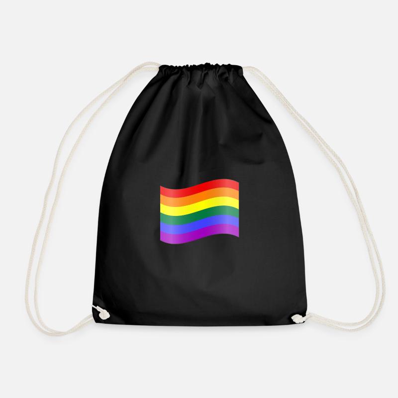 Rainbow Flag - Drawstring Bag - black