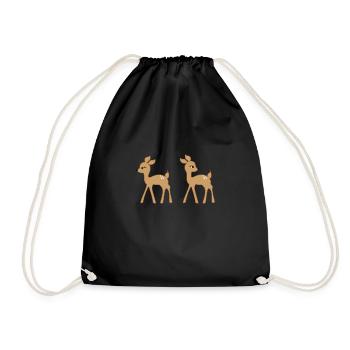 deer 1157862 1280 - Drawstring Bag - black - Front