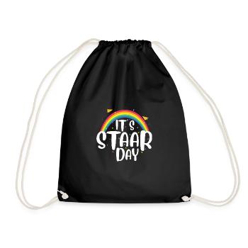Its Staar Day Motivational Testing Day Test Day - Drawstring Bag - black - Front
