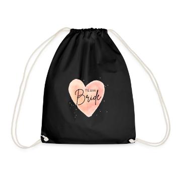 Team Bride Bachelor Party Shirt Bride Girlfriends Gift - Drawstring Bag - black - Front