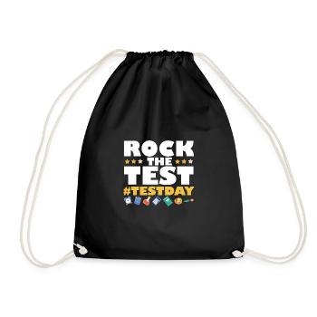 Funny Testing Day Rock The Test Exam Day Teacher - Drawstring Bag - black - Front