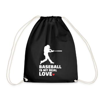 Ich Liebe Baseball Stylish Baseball Silhouette - Turnbeutel - Schwarz - Vorne